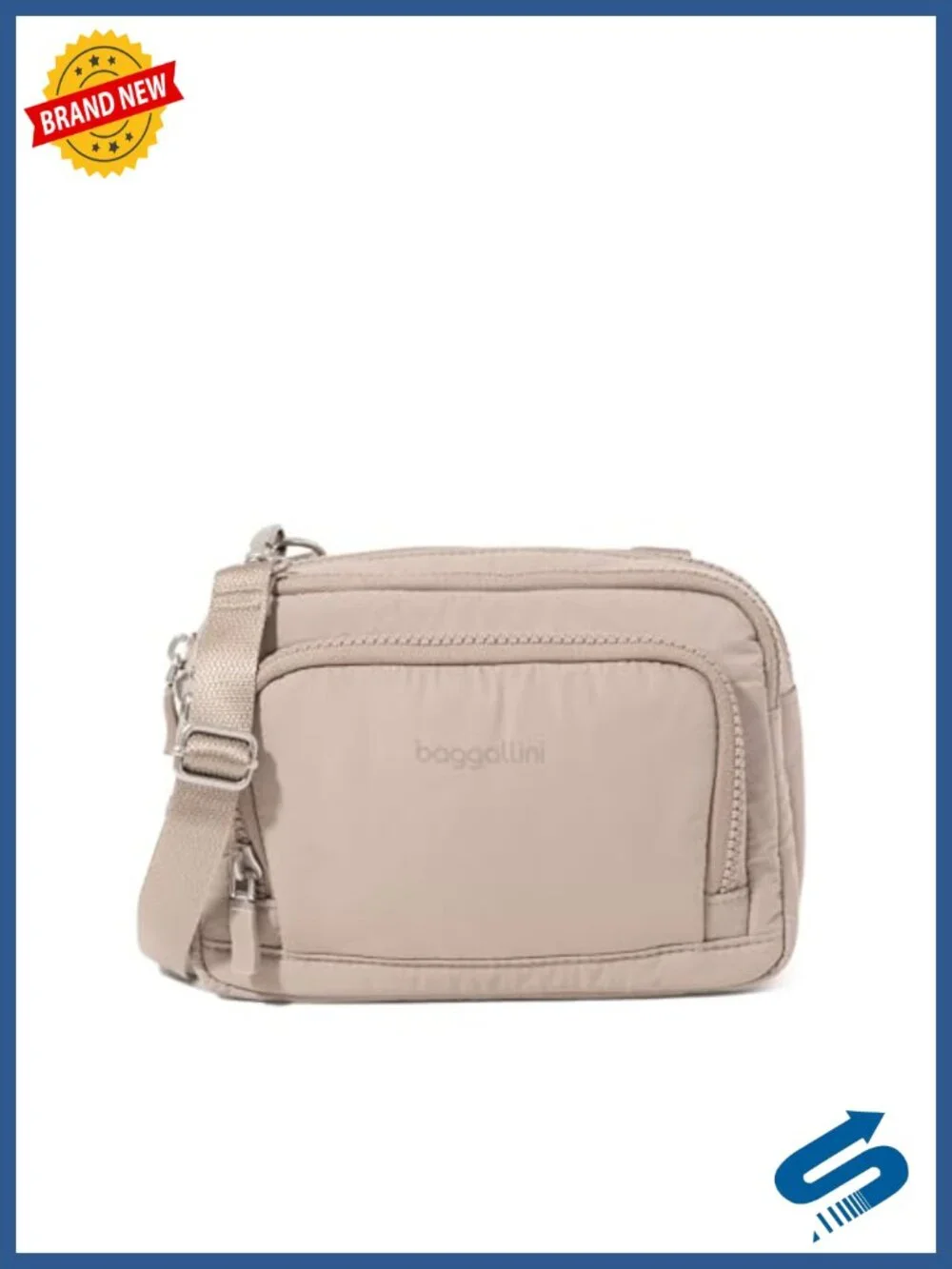 Baggallini Triple Zip RFID Crossbody Wallet Convertible Belt Bag
